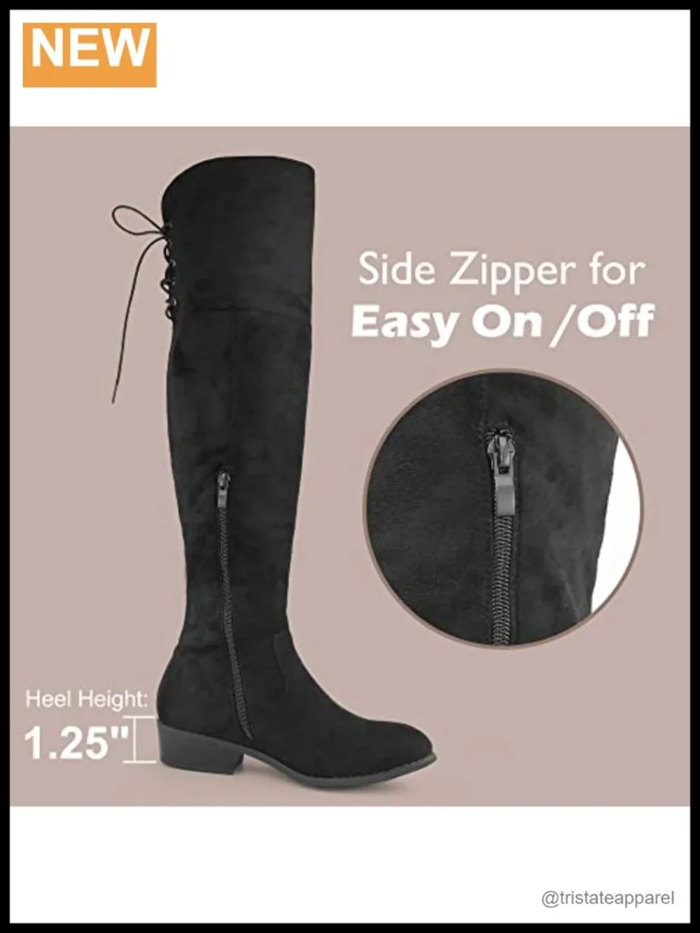 Faux Suede Thigh High Over the Knee Low Heel Block Heel Boots